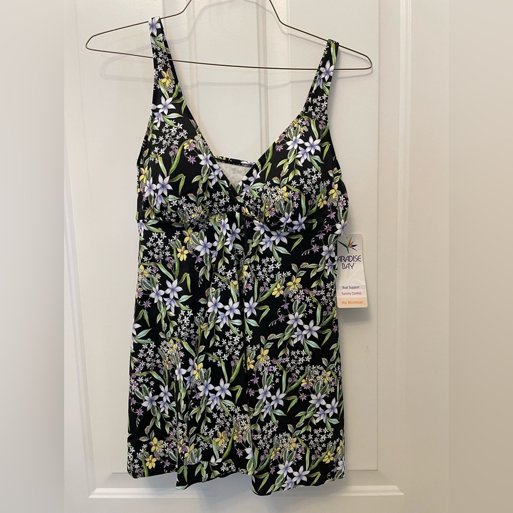 Paradise Bay One Piece Skirted Bathing Suit (Prairie Dance)